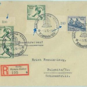 68292 - GERMANY - POSTAL HISTORY - REGISTERED COVER: 01.08.1936 Olympic  games