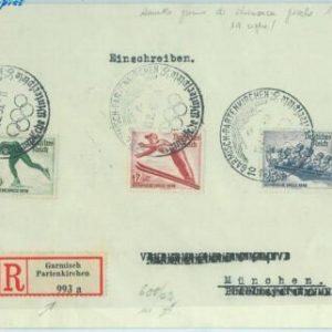 68290 - GERMANY - POSTAL HISTORY - REGISTERED COVER: 1936 Winter Olympic  games