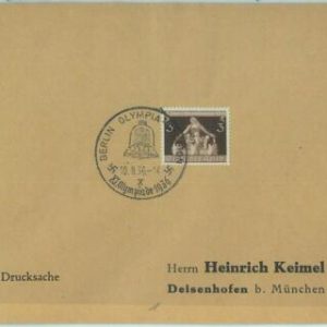 68287 - GERMANY - POSTAL HISTORY - COVER 1936 Olympic GAMES: BERLIN x - FOOTBALL