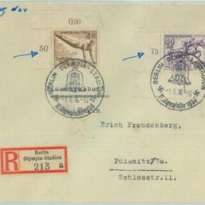 68293 - GERMANY - POSTAL HISTORY - REGISTERED COVER: 01.08.1936 Olympic  games
