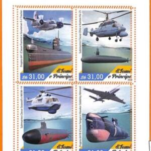 A6727- SAO TOME & PRINCIPE, Error 2020 MISSPERF MINIATURE S: Submarines Aviation