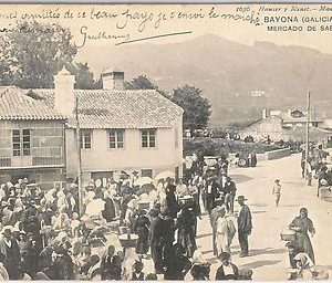 42417 - España - POSTAL ANTIGUA - SPAIN postcard - GALICIA: Bayona 1908 MERCADO