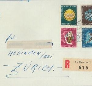75916 - SWITZERLAND - Postal History - 1948 Olympic Games - Sent during GAMES!