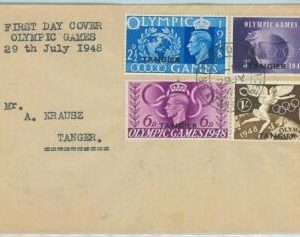 68020 - gb TANGIER - POSTAL HISTORY -  1948  Olympic Games  FDC cover!