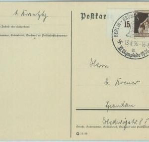 68147 - GERMANY - POSTAL  HISTORY - 1936 Olympic postmark: GRUNAU REGATTA m