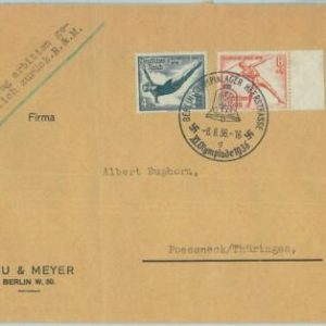 68180 - GERMANY - POSTAL HISTORY - COVER - 8.8.1936 Olympic postmark: BERLIN g
