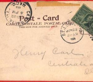 aa2569 - USA - POSTAL HISTORY - CARD from ST LOUIS 9 days b4 1904 Olympic Games
