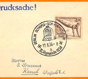 aa2884 - Germany - POSTAL HISTORY - 1936 Olympic Games SPECIAL POSTMARK Swimming