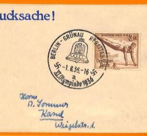 aa2885 - Germany - POSTAL HISTORY - 1936 Olympic Games SPECIAL POSTMARK Regata