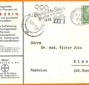 aa2854 - Germany - POSTAL HISTORY - 1936 Olympic Games SPECIAL POSTMARK