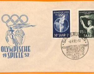aa2848 -  Germany SAAR - POSTAL HISTORY - 1952 Olympics  FDC COVER