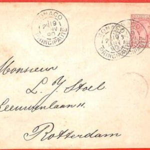 aa1102 - MONACO - Postal History - POSTAL STATIONERY COVER to HOLLAND 1890