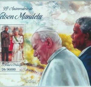 M1648 - S TOME & PRINCIPE,ERROR 2013 MISPERF SHEET: Mandela Pope Queen Elizabeth