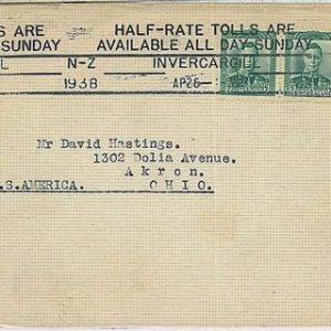 POSTAL HISTORY -  New Zealand : cover from INVERCARGILL  to USA 1938