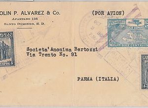 56469 - DOMINICANA Dominican - POSTAL HISTORY: AIRMAIL COVER to ITALY Parma 1930