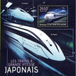 A7588 - CENTRAFRICAINE-  Stamp Sheet - 2013 -  TRANSPORT: TRAINS