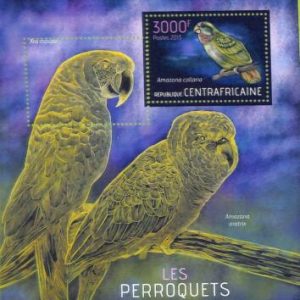 A7549 - CENTRAFRICAINE- ERROR MISPERF Stamp Sheet - 2013 - Birds: Parrots