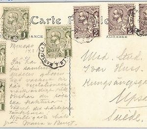 58180 - MONACO - POSTAL HISTORY: POSTCARD to SWEDEN with FRENCH postmark 1914