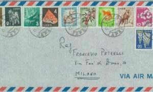 84665 - JAPAN - POSTAL HISTORY -  COVER FRONT  to ITALY  1971  Birds DOGS shells