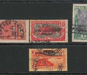 Afrique équatoriale français POSTAL HISTORY: Small lot of stamps  nice POSTMARKS