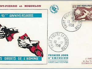 63081 -  FST PIERRE ET MIQUELON - POSTAL HISTORY - FDC COVER  1959  Human Rights