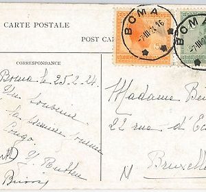 Belgian Congo  Congo Belge -  POSTAL HISTORY - POSTCARD to BELGIUM 1924