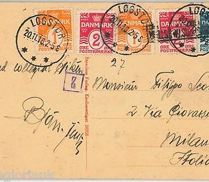 50981  DENMARK  Danmark -  POSTAL HISTORY  -  POSTCARD : LOGSTOR to ITALY 1916
