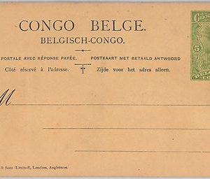 Belgian Congo  Congo Belge -   POSTAL STATIONERY CARD -  H & G # 47 DOUBLE