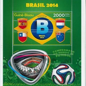 GUINEA BISSAU - ERROR, 2014 MISSPERF SHEET: BRASIL 2014, SOCCER, FUTBOL, SPAIN