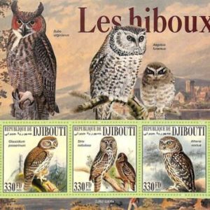 A7685 - DJIBOUTI - Stamp Sheet - 2021 BIRDS Owls
