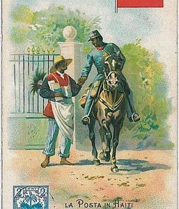 vintage ARTIST DRAWN postcard - POST ARROUND THE WORLD:   HAITI