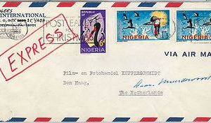 62913 - NIGERIA - POSTAL HISTORY - EXPRESS AIRMAIL COVER to HOLLAND 1966 - BIRDS