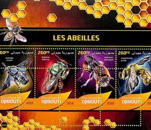 A7680 - DJIBOUTI - ERROR MISPERF Stamp Sheet - 2016  Insects Bees