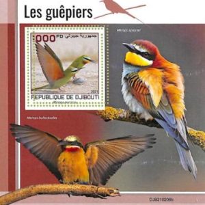 A7670 - DJIBOUTI - ERROR MISPERF Stamp Sheet - 2021 ANIMALS BIRDS