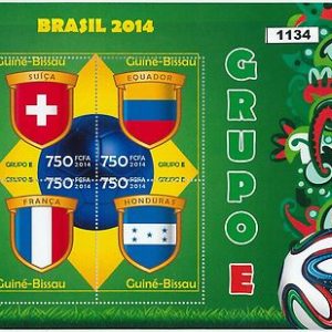 GUINEA BISSAU - ERROR, 2014 MISSPERF SHEET: BRASIL 2014, SOCCER, FUTBOL, FRANCE