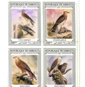 A7665 - DJIBOUTI - ERROR MISPERF Stamp Sheet - 2021  BIRDS of Prey HAWKS