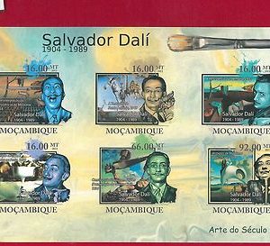 MOZAMBIQUE - ERROR, 2011 IMPERF SHEET: Salvador Dali, 20th Cent. Art