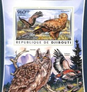 A7683 - DJIBOUTI - Stamp Sheet - 2016 BIRDS Owls Eagle