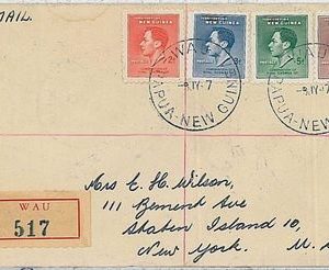 POSTAL HISTORY -   PAPUA NEW GUINEA : registered cover to USA 1947 : WAU