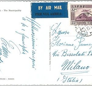 53520 - ETHIOPIA  -  POSTAL HISTORY - POSTCARD sent AIRMAIL to ITALY 1953