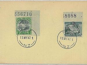 palm trees BOATS - POSTAL HISTORY -  NIUE: cover to USA 1947 #5