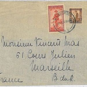 POSTAL HISTORY -  New Zealand : cover from  MASTERTON  to   FRANCE 1936