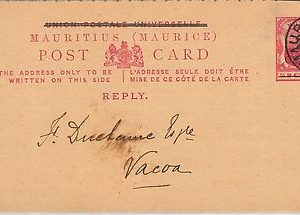 52361 - MAURITIUS -  POSTAL HISTORY -  Private STATIONERY CARD - 1891