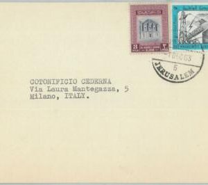 74915 - JORDAN - POSTAL HISTORY -   POSTCARD from RAMALLAH to ITALY  1963