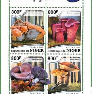 A2384 - NIGER - ERROR - MISPERF stamp sheet 2018 Mushrooms