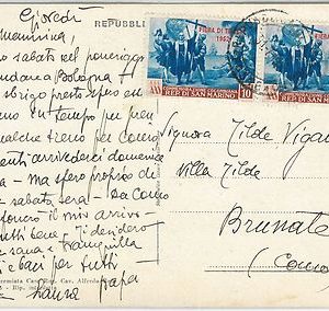 64832 - SAN MARINO - POSTAL HISTORY - COLUMBUS stamps on POSTCARD