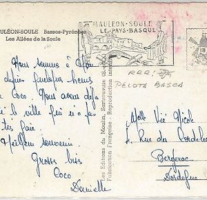 54491 - FRANCE - POSTAL HISTORY:  postmark on CARD : PELOTA VASCA Pelote  basque