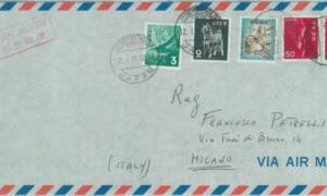 84659 - JAPAN - POSTAL HISTORY -  AIRMAIL COVER  to ITALY  1971 Birds  DOGS