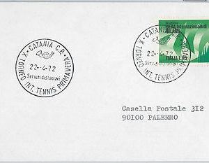 54487 - ITALY - POSTAL HISTORY:  SPORTS postmark on COVER: TENNIS  Catania 1972