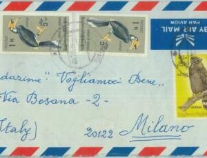 87587 - BURMA - Postal History - AIRMAIL COVER to ITALY -  BIRDS